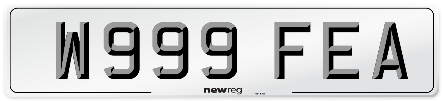 W999 FEA Number Plate from New Reg